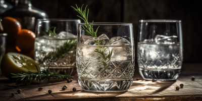 Glas alkoholfreier Gin